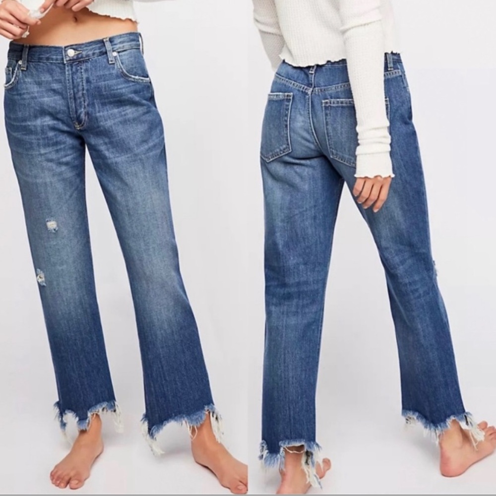 FREE PEOPLE × We The Free Maggie Straight Jean - Color Sequoia Blue